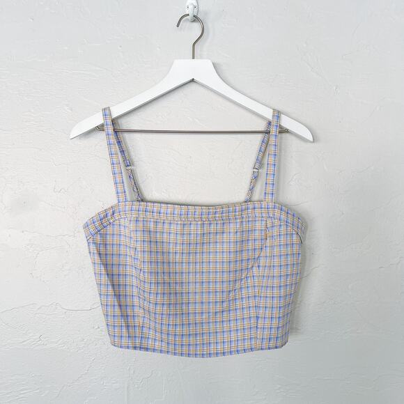 Elodie Plaid Square Neck Crop Top Extra Large NWOT - Picture 5 of 5